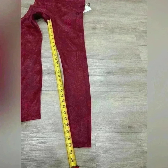 Nwt ZYIA Active Rosa Maze Light n Tight Hi Rise Legging 28" Red Floral Print - Picture 2 of 6